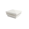 4" Sq. Neptune Halo Low Voltage LED Lighted Vinyl Post Cap for Vinyl Fence and Railing (Cool White) White