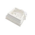 4" Sq. Neptune Halo Low Voltage LED Lighted Vinyl Post Cap for Vinyl Fence and Railing (Cool White) White