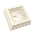 5" x 5" Neptune Halo Low Voltage (Cool White LED) Lighted Vinyl Post Cap - White