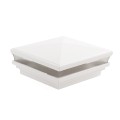 LMT 5.625" Sq. Neptune Halo Low Voltage LED Lighted Vinyl Post Cap - White 1836-LED-W-3K