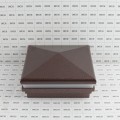 6" Sq. Neptune Halo Low Voltage LED Lighted Vinyl Post Cap for Vinyl Fence and Railing (Warm White) Antique Copper