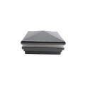 6" Sq. Neptune Halo Low Voltage LED Lighted Vinyl Post Cap for Vinyl Fence and Railing (Cool White) Antique Gray