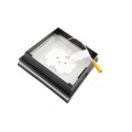 6" Sq. Neptune Halo Low Voltage LED Lighted Vinyl Post Cap for Vinyl Fence and Railing (Warm White) Hammertone Black