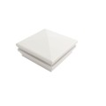 6" Sq. Neptune Halo Low Voltage LED Lighted Vinyl Post Cap for Vinyl Fence and Railing (Warm White) White