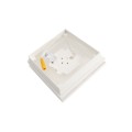 6" Sq. Neptune Halo Low Voltage LED Lighted Vinyl Post Cap for Vinyl Fence and Railing (Warm White) White
