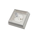 6" Sq. Neptune Halo Low Voltage LED Lighted Vinyl Post Cap for Vinyl Fence and Railing (Cool White) White (simple6)