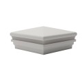 6" Sq. Neptune Halo Low Voltage LED Lighted Vinyl Post Cap for Vinyl Fence and Railing (Cool White) White (simple6)