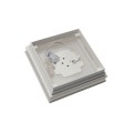 6" Sq. Neptune Halo Low Voltage LED Lighted Vinyl Post Cap for Vinyl Fence and Railing (Cool White) White (simple6)