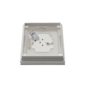 6" Sq. Neptune Halo Low Voltage LED Lighted Vinyl Post Cap for Vinyl Fence and Railing (Cool White) White (simple6)