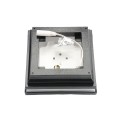 3.625" Sq. Cape May Halo Low Voltage LED Lighted Vinyl Post Cap for Vinyl Fence and Railing (Cool White) Hammertone Black