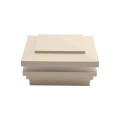 4" Sq. Cape May Halo Low Voltage LED Lighted Vinyl Post Cap for Vinyl Fence and Railing (Cool White) Beige