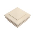 4" Sq. Cape May Halo Low Voltage LED Lighted Vinyl Post Cap for Vinyl Fence and Railing (Cool White) Beige