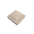 4" Sq. Cape May Halo Low Voltage LED Lighted Vinyl Post Cap for Vinyl Fence and Railing (Warm White) Khaki
