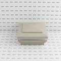4" Sq. Cape May Halo Low Voltage LED Lighted Vinyl Post Cap for Vinyl Fence and Railing (Warm White) Khaki