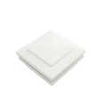 4" Sq. Cape May Halo Low Voltage LED Lighted Vinyl Post Cap for Vinyl Fence and Railing (Cool White) White
