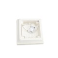 4" Sq. Cape May Halo Low Voltage LED Lighted Vinyl Post Cap for Vinyl Fence and Railing (Cool White) White