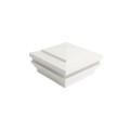 4.5" Sq. Cape May Halo Low Voltage LED Lighted Vinyl Post Cap for Vinyl Fence and Railing (Cool White) White