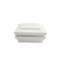 4.5" Sq. Cape May Halo Low Voltage LED Lighted Vinyl Post Cap for Vinyl Fence and Railing (Cool White) White