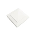 4.5" Sq. Cape May Halo Low Voltage LED Lighted Vinyl Post Cap for Vinyl Fence and Railing (Cool White) White
