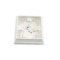 4.5" Sq. Cape May Halo Low Voltage LED Lighted Vinyl Post Cap for Vinyl Fence and Railing (Cool White) White
