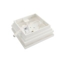 4.5" Sq. Cape May Halo Low Voltage LED Lighted Vinyl Post Cap for Vinyl Fence and Railing (Cool White) White