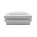 5.625" (5 5/8" x 5 5/8") Cape May Halo Low Voltage (Cool White LED) Lighted Vinyl Post Cap for 6" x 6" Wood Post - White
