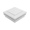 5.625" (5 5/8" x 5 5/8") Cape May Halo Low Voltage (Cool White LED) Lighted Vinyl Post Cap for 6" x 6" Wood Post - White