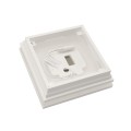 5.625" (5 5/8" x 5 5/8") Cape May Halo Low Voltage (Cool White LED) Lighted Vinyl Post Cap for 6" x 6" Wood Post - White