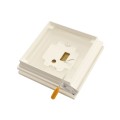 6" x 6" Cape May Halo Low Voltage (Warm White LED) Lighted Vinyl Post Cap - White