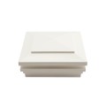 6" x 6" Cape May Halo Low Voltage (Warm White LED) Lighted Vinyl Post Cap - White
