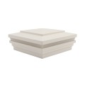 6" x 6" Cape May Halo Low Voltage (Warm White LED) Lighted Vinyl Post Cap - White