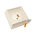 6" x 6" Cape May Halo Low Voltage (Warm White LED) Lighted Vinyl Post Cap - White