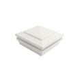 6" Sq. Cape May Halo Low Voltage LED Lighted Vinyl Post Cap for Vinyl Fence and Railing (Cool White) White