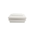 6" Sq. Cape May Halo Low Voltage LED Lighted Vinyl Post Cap for Vinyl Fence and Railing (Cool White) White