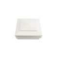 6" Sq. Cape May Halo Low Voltage LED Lighted Vinyl Post Cap for Vinyl Fence and Railing (Cool White) White