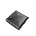 3.625" Sq. Haven Halo Low Voltage LED Lighted Vinyl Post Cap for Vinyl Fence and Railing (Warm White) Hammertone Black