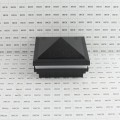 3.625" Sq. Haven Halo Low Voltage LED Lighted Vinyl Post Cap for Vinyl Fence and Railing (Warm White) Hammertone Black