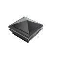 3.625" Sq. Haven Halo Low Voltage LED Lighted Vinyl Post Cap for Vinyl Fence and Railing (Warm White) Hammertone Black