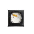 3.625" Sq. Haven Halo Low Voltage LED Lighted Vinyl Post Cap for Vinyl Fence and Railing (Warm White) Hammertone Black