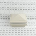 4" Sq. Haven Halo Low Voltage LED Lighted Vinyl Post Cap for Vinyl Fence and Railing (Warm White) Almond