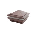4" Sq. Haven Halo Low Voltage LED Lighted Vinyl Post Cap for Vinyl Fence and Railing (Warm White) Antique Copper