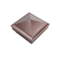 4" Sq. Haven Halo Low Voltage LED Lighted Vinyl Post Cap for Vinyl Fence and Railing (Warm White) Antique Copper
