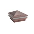 4" Sq. Haven Halo Low Voltage LED Lighted Vinyl Post Cap for Vinyl Fence and Railing (Warm White) Antique Copper