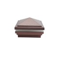 4" Sq. Haven Halo Low Voltage LED Lighted Vinyl Post Cap for Vinyl Fence and Railing (Warm White) Antique Copper