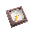 4" Sq. Haven Halo Low Voltage LED Lighted Vinyl Post Cap for Vinyl Fence and Railing (Warm White) Antique Copper