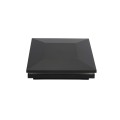 4" Sq. Haven Halo Low Voltage LED Lighted Vinyl Post Cap for Vinyl Fence and Railing (Cool White) Hammertone Black 