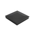 4" Sq. Haven Halo Low Voltage LED Lighted Vinyl Post Cap for Vinyl Fence and Railing (Cool White) Hammertone Black 