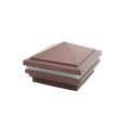 4.5" Sq. Haven Halo Low Voltage LED Lighted Vinyl Post Cap for Vinyl Fence and Railing (Warm White) Antique Copper