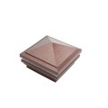 4.5" Sq. Haven Halo Low Voltage LED Lighted Vinyl Post Cap for Vinyl Fence and Railing (Warm White) Antique Copper