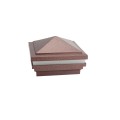 4.5" Sq. Haven Halo Low Voltage LED Lighted Vinyl Post Cap for Vinyl Fence and Railing (Warm White) Antique Copper